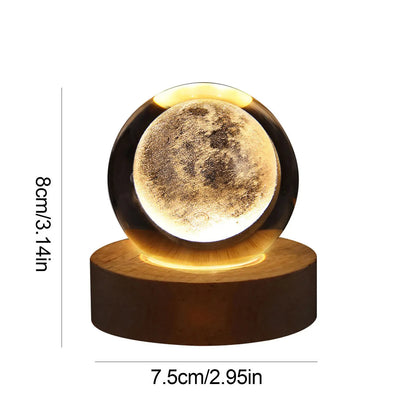 Night Light LED Crystal Ball Table Lamp 3D Moon Planet Galaxy Astronaut Room Decoration for Home Table Lamp Party Holiday Gift